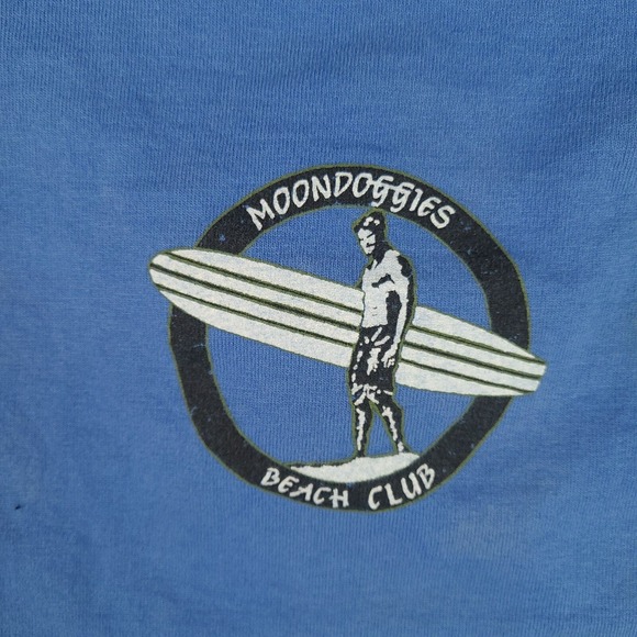 Moondoggies Beach Club T-Shirt Mens Large Blue Surf San Luis Obispo California - Picture 6 of 16